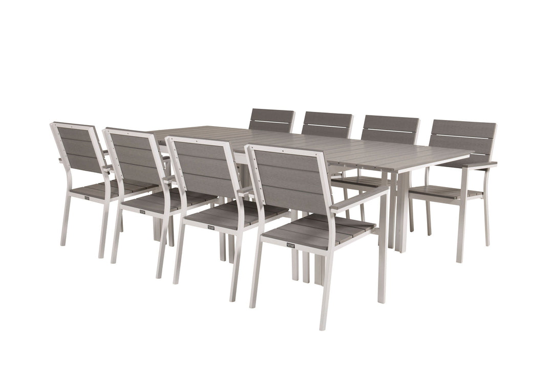 Venture Home Levels Table 160/240 - White/Grey - Levels Chair (stackable) - White Alu / Grey Aintwood 8