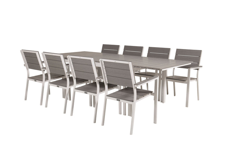 Venture Home Levels Table 160/240 - White/Grey - Levels Chair (stackable) - White Alu / Grey Aintwood 8