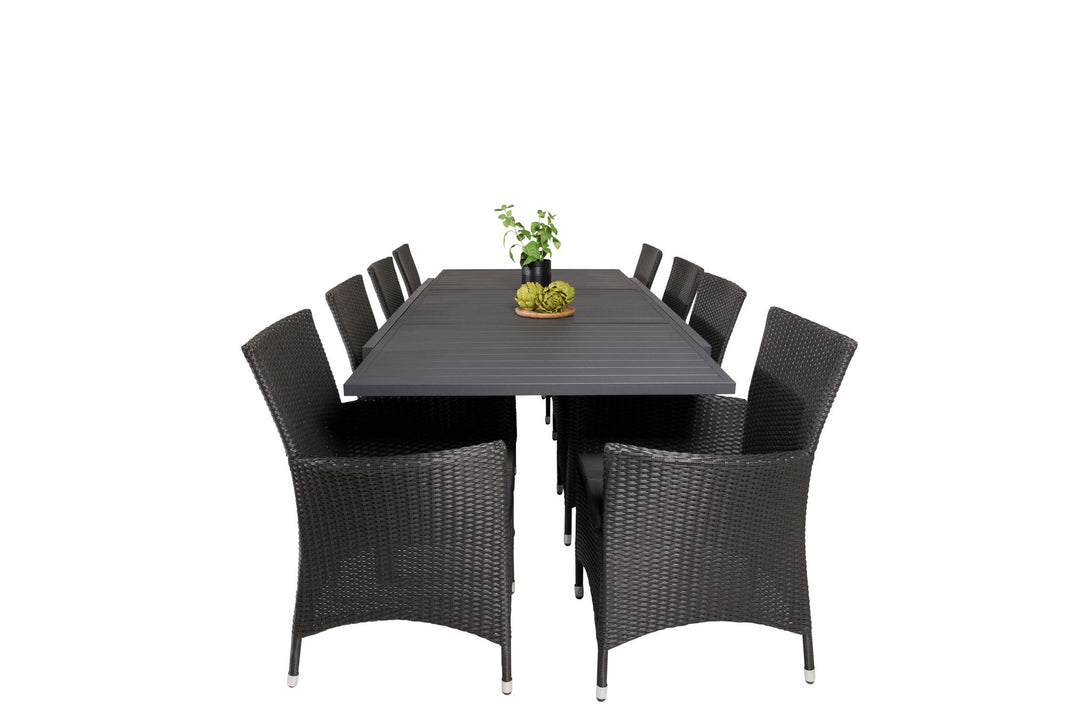 Venture Home Marbella Dining Table 160/240*100*H75 - Black+Knick Arm Chair - Black_8