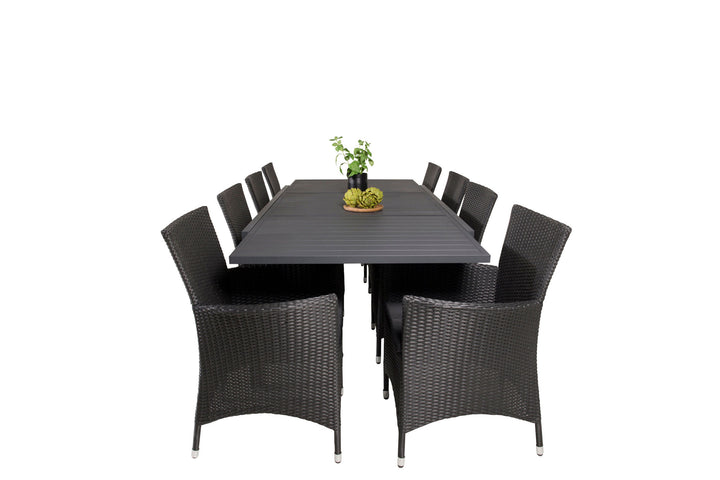 Venture Home Marbella Dining Table 160/240*100*H75 - Black+Knick Arm Chair - Black_8
