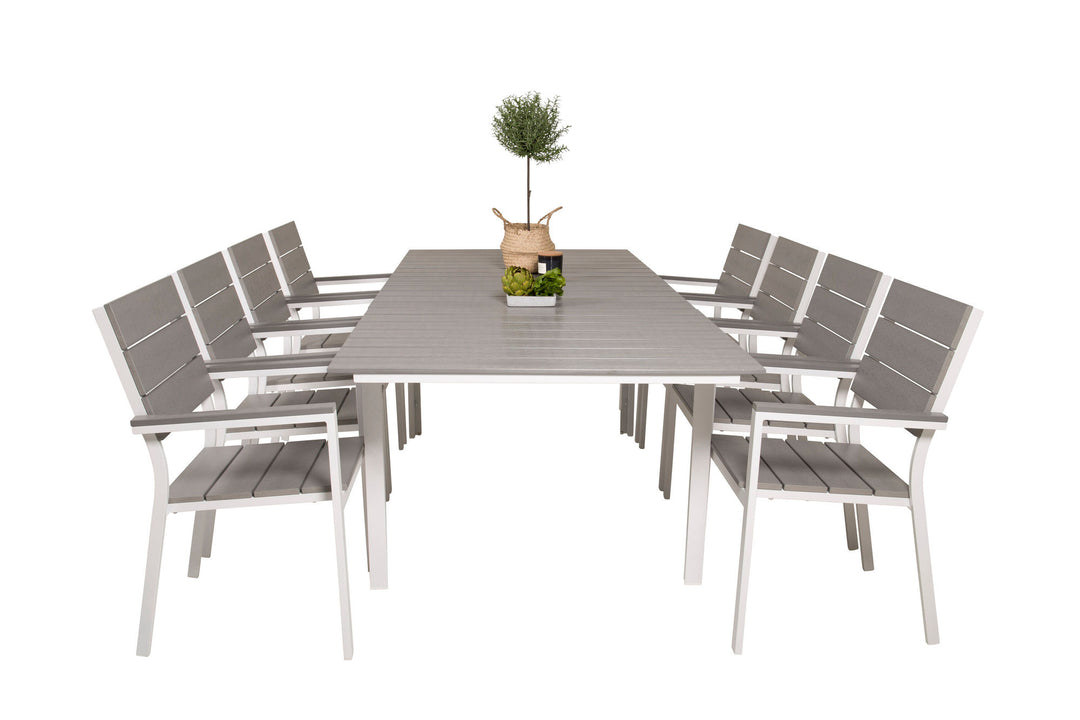 Venture Home Levels Table 160/240 - White/Grey - Levels Chair (stackable) - White Alu / Grey Aintwood 8