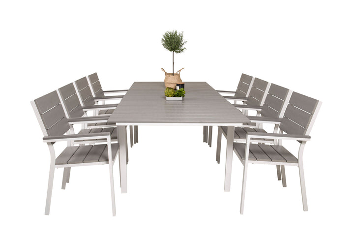 Venture Home Levels Table 160/240 - White/Grey - Levels Chair (stackable) - White Alu / Grey Aintwood 8