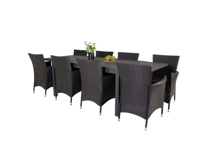 Venture Home Marbella Dining Table 160/240*100*H75 - Black+Knick Arm Chair - Black_8