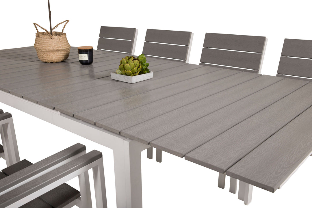 Venture Home Levels Table 160/240 - White/Grey - Levels Chair (stackable) - White Alu / Grey Aintwood 8