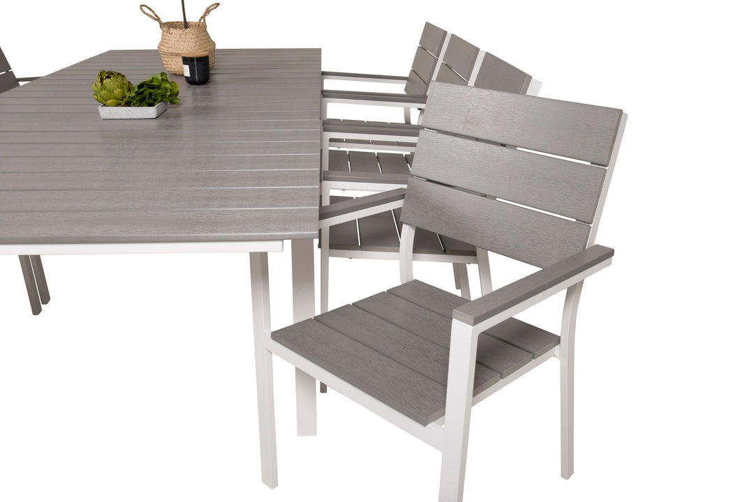 Venture Home Levels Table 160/240 - White/Grey - Levels Chair (stackable) - White Alu / Grey Aintwood 8