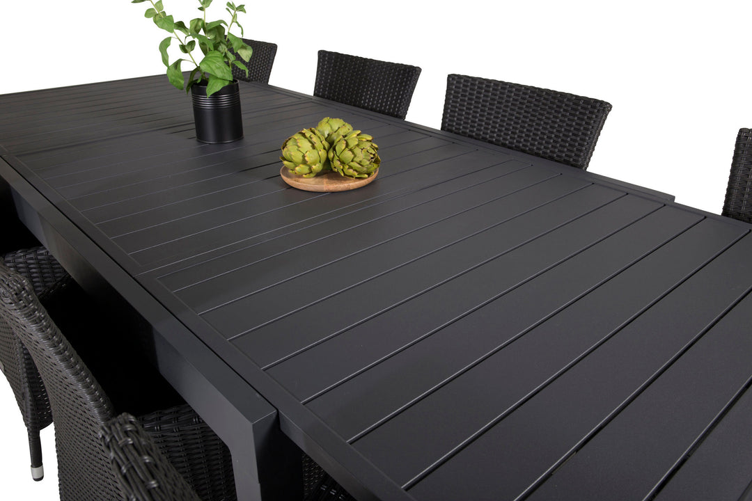 Venture Home Marbella Dining Table 160/240*100*H75 - Black+Knick Arm Chair - Black_8