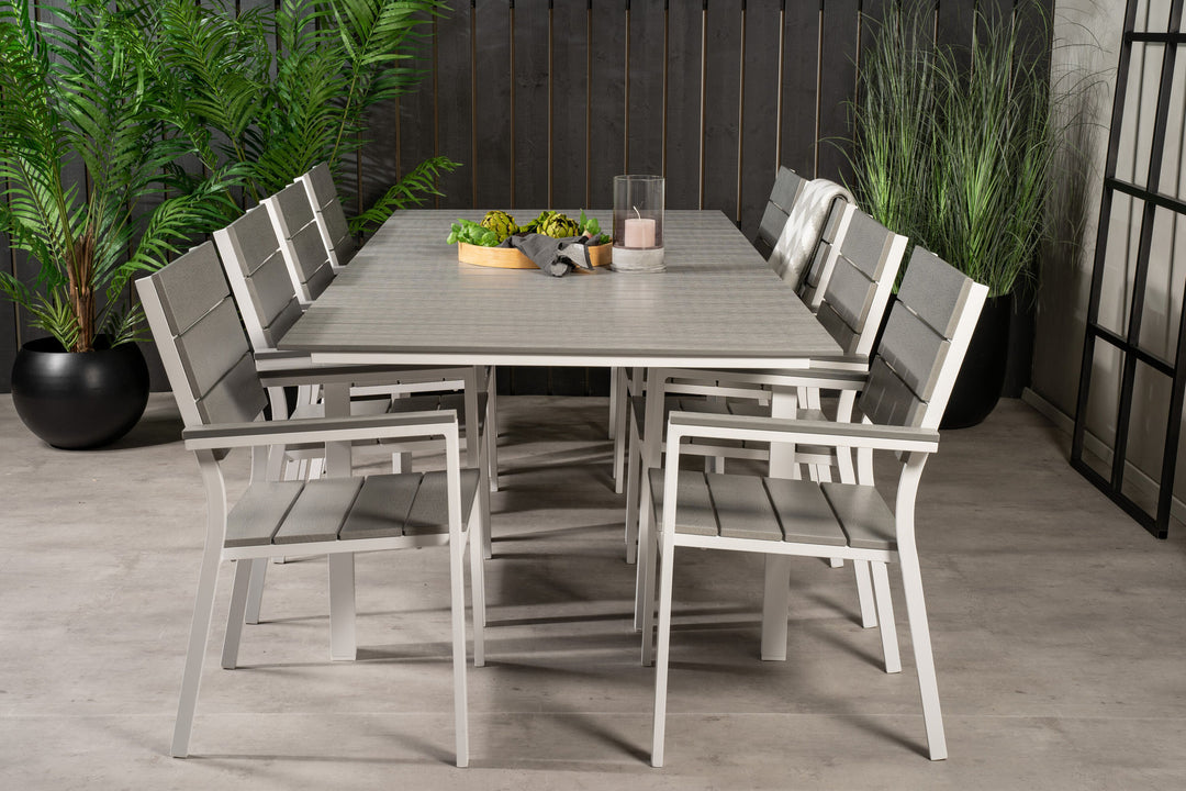 Venture Home Levels Table 160/240 - White/Grey - Levels Chair (stackable) - White Alu / Grey Aintwood 8