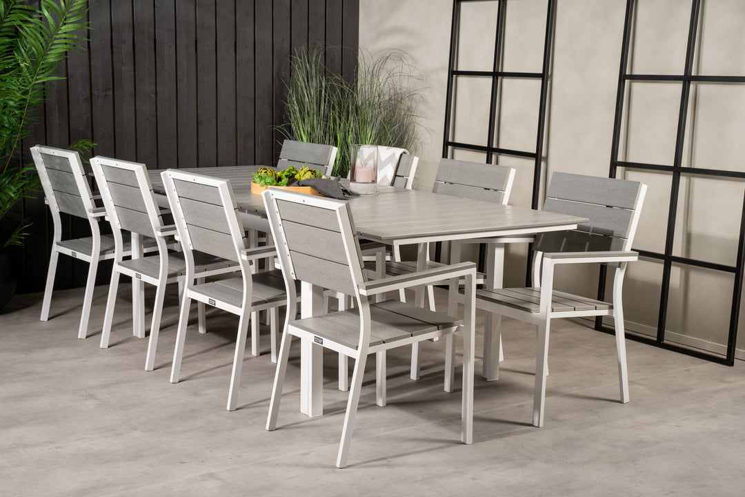 Venture Home Levels Table 160/240 - White/Grey - Levels Chair (stackable) - White Alu / Grey Aintwood 8