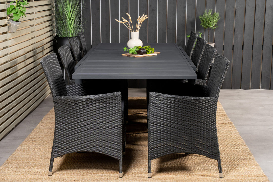 Venture Home Marbella Dining Table 160/240*100*H75 - Black+Knick Arm Chair - Black_8