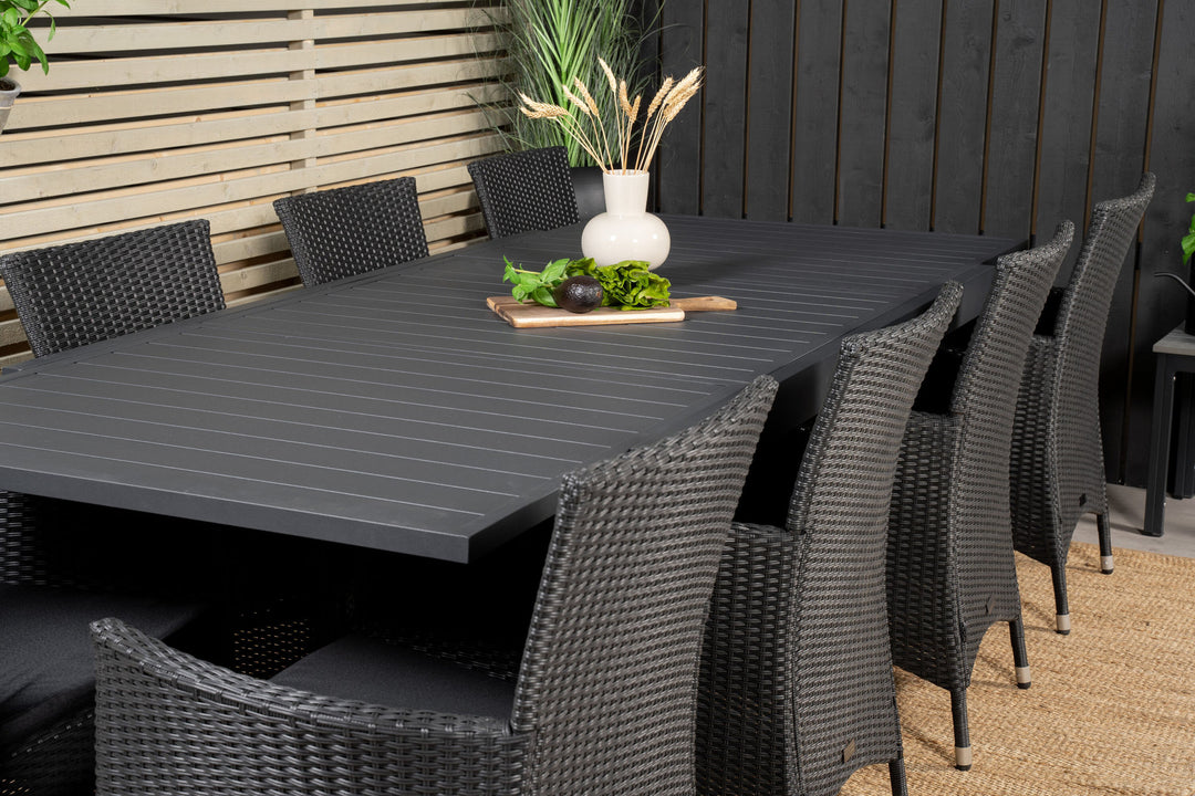 Venture Home Marbella Dining Table 160/240*100*H75 - Black+Knick Arm Chair - Black_8
