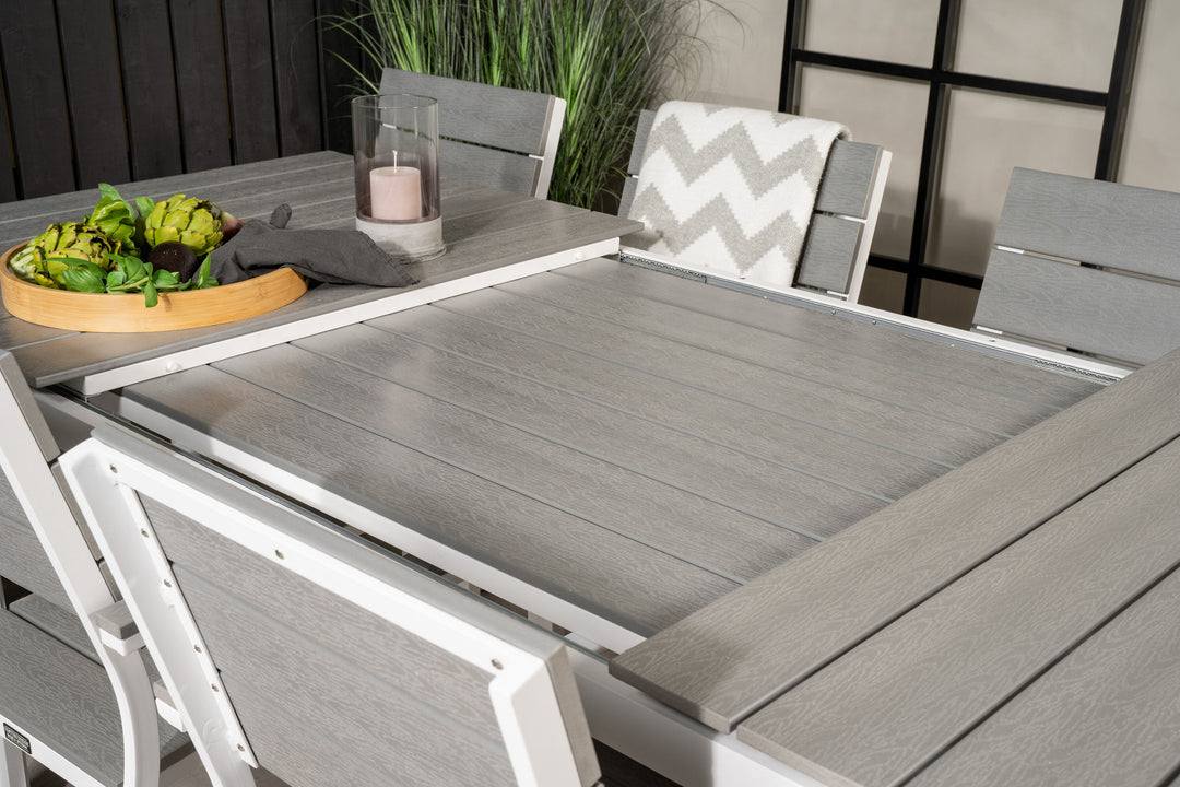 Venture Home Levels Table 160/240 - White/Grey - Levels Chair (stackable) - White Alu / Grey Aintwood 8