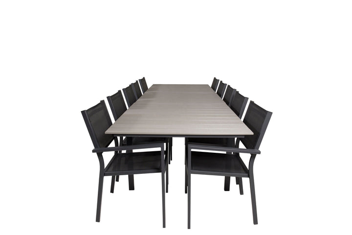 Venture Home Levels Table 229/310 - Black/Grey - Copacabana Stacking Chair - Black/Black 10