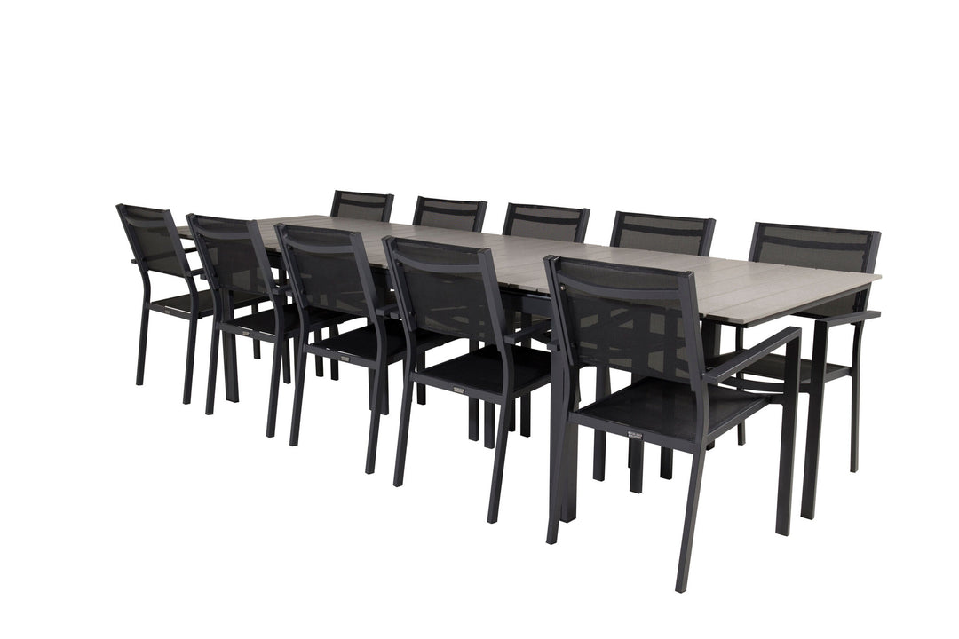 Venture Home Levels Table 229/310 - Black/Grey - Copacabana Stacking Chair - Black/Black 10