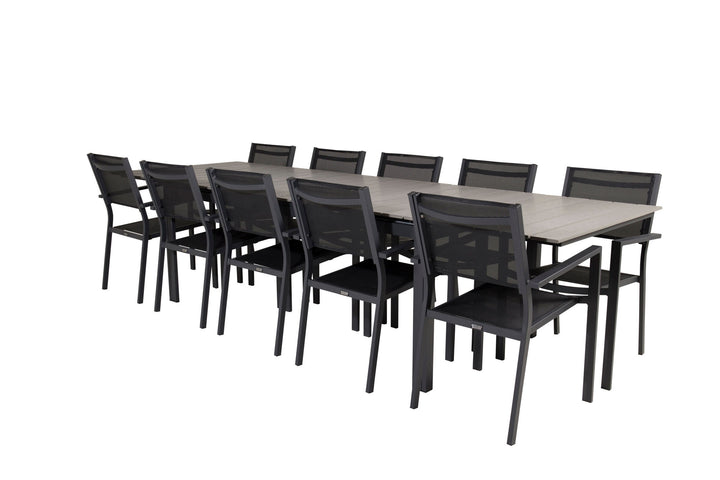 Venture Home Levels Table 229/310 - Black/Grey - Copacabana Stacking Chair - Black/Black 10