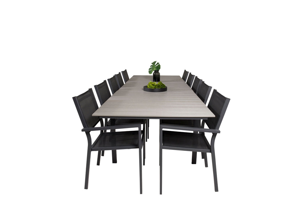 Venture Home Levels Table 229/310 - Black/Grey - Copacabana Stacking Chair - Black/Black 10