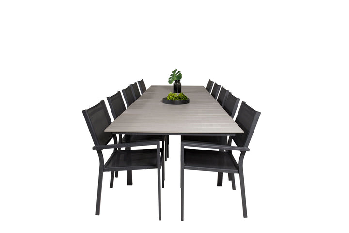 Venture Home Levels Table 229/310 - Black/Grey - Copacabana Stacking Chair - Black/Black 10