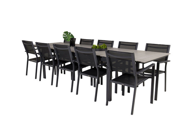 Venture Home Levels Table 229/310 - Black/Grey - Copacabana Stacking Chair - Black/Black 10