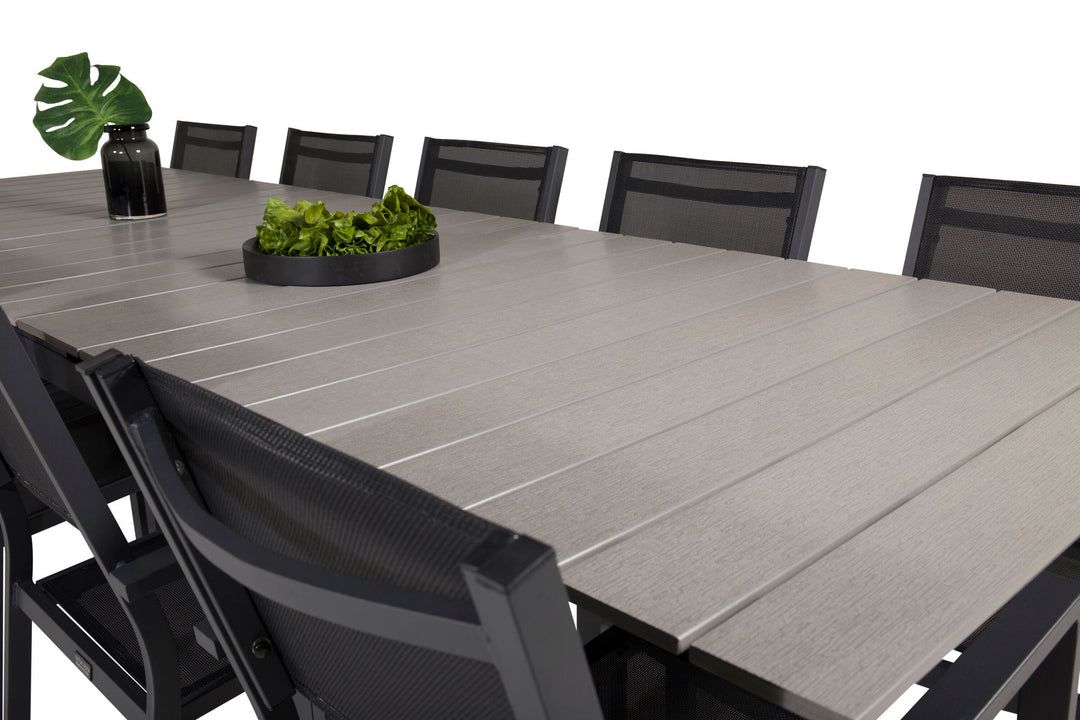 Venture Home Levels Table 229/310 - Black/Grey - Copacabana Stacking Chair - Black/Black 10