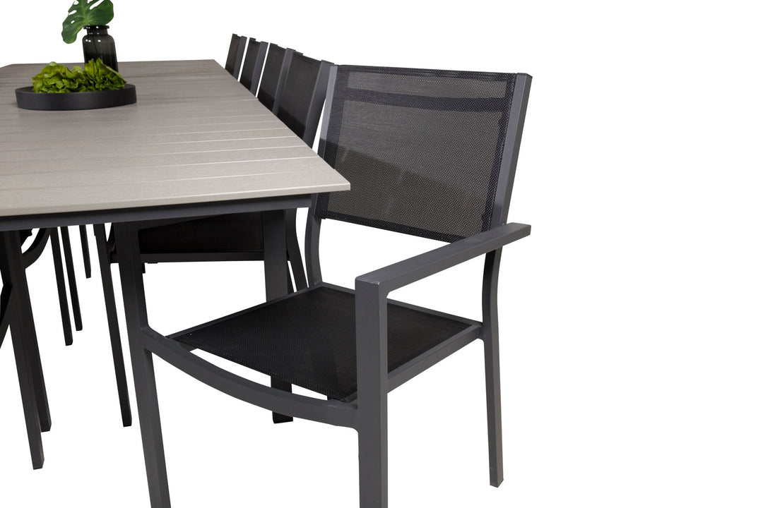 Venture Home Levels Table 229/310 - Black/Grey - Copacabana Stacking Chair - Black/Black 10