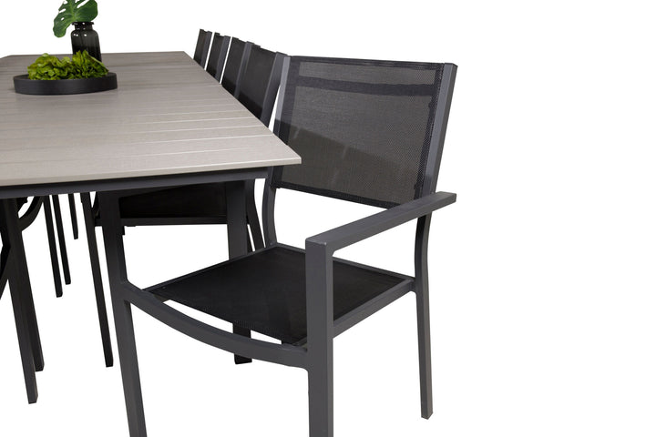 Venture Home Levels Table 229/310 - Black/Grey - Copacabana Stacking Chair - Black/Black 10