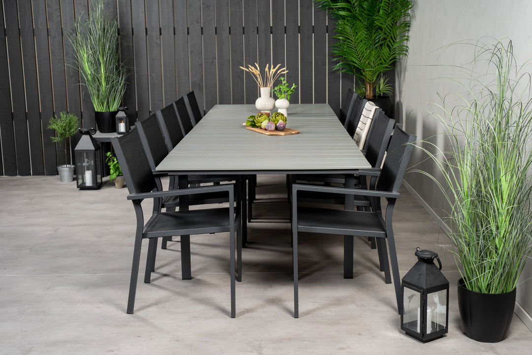 Venture Home Levels Table 229/310 - Black/Grey - Copacabana Stacking Chair - Black/Black 10