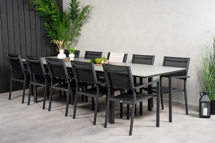 Venture Home Levels Table 229/310 - Black/Grey - Copacabana Stacking Chair - Black/Black 10