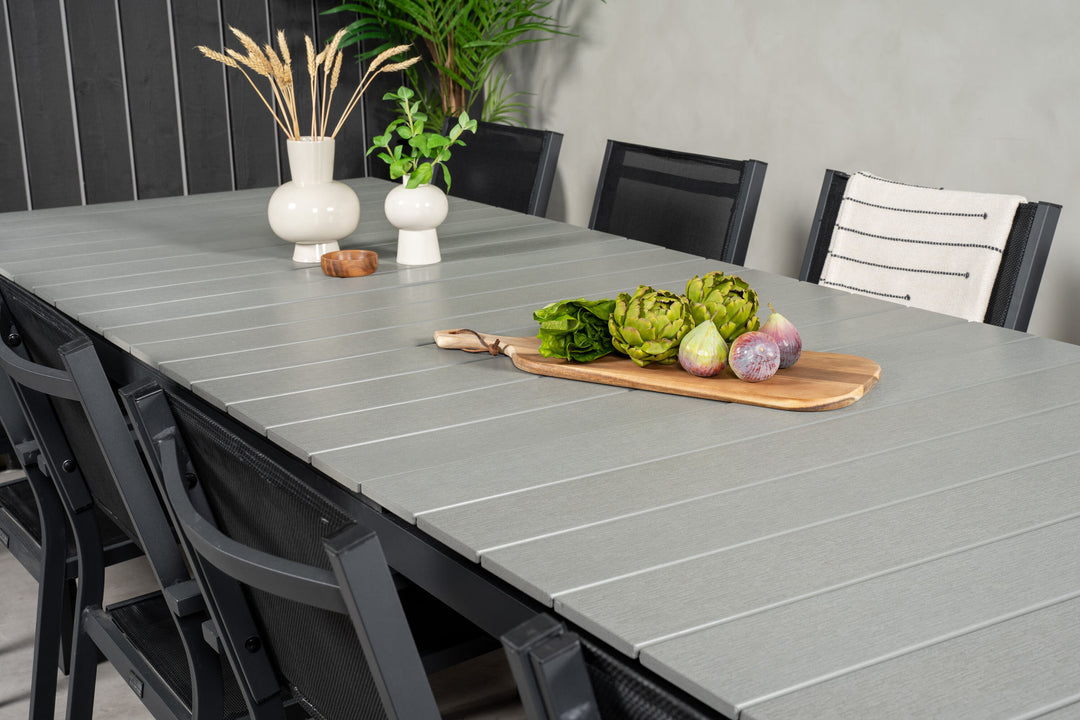 Venture Home Levels Table 229/310 - Black/Grey - Copacabana Stacking Chair - Black/Black 10