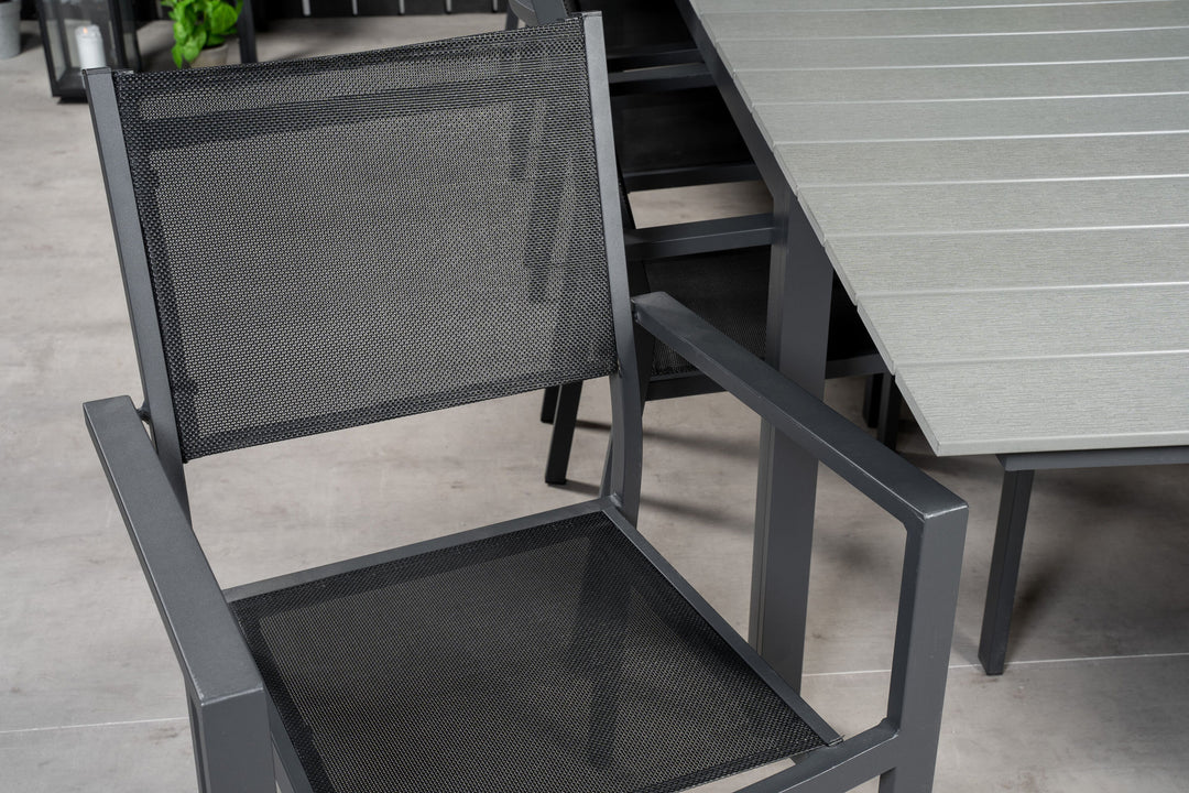 Venture Home Levels Table 229/310 - Black/Grey - Copacabana Stacking Chair - Black/Black 10