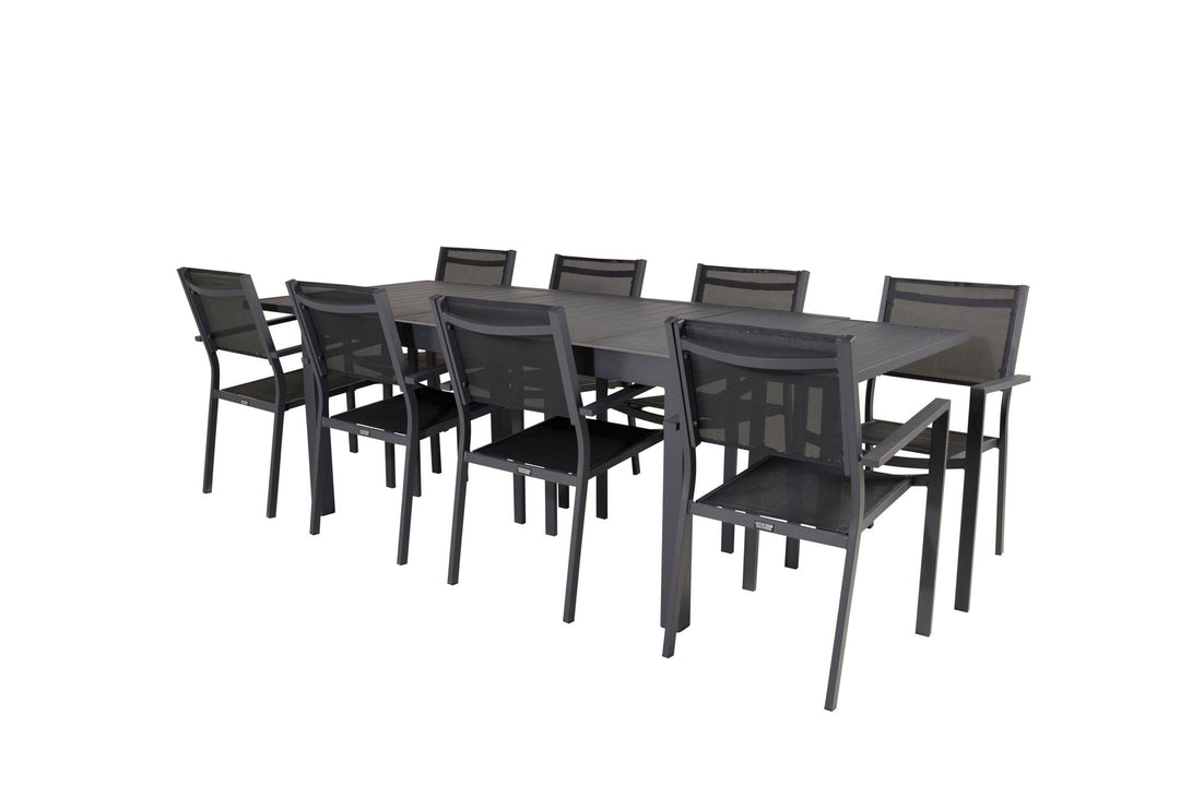 Venture Home Marbella Table 160/240 - Black/Black - Copacabana Stacking Chair - Black/Black 8