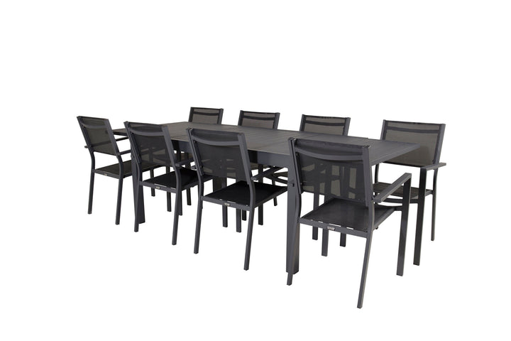 Venture Home Marbella Table 160/240 - Black/Black - Copacabana Stacking Chair - Black/Black 8