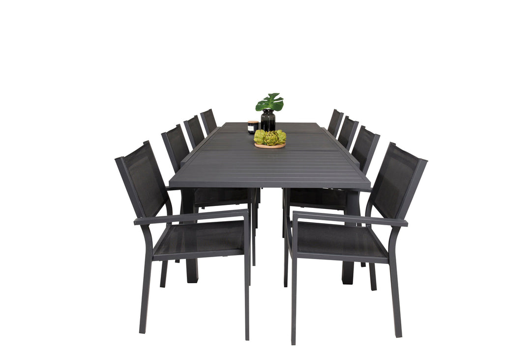 Venture Home Marbella Table 160/240 - Black/Black - Copacabana Stacking Chair - Black/Black 8