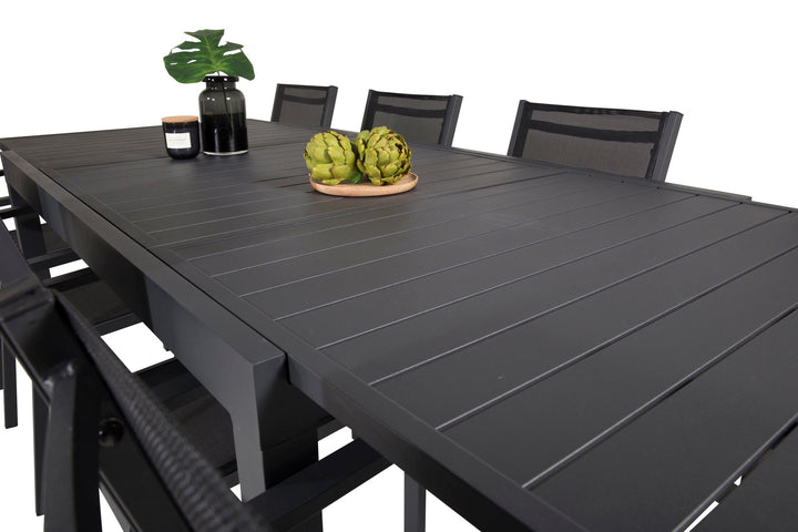 Venture Home Marbella Table 160/240 - Black/Black - Copacabana Stacking Chair - Black/Black 8