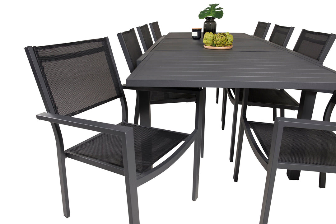 Venture Home Marbella Table 160/240 - Black/Black - Copacabana Stacking Chair - Black/Black 8