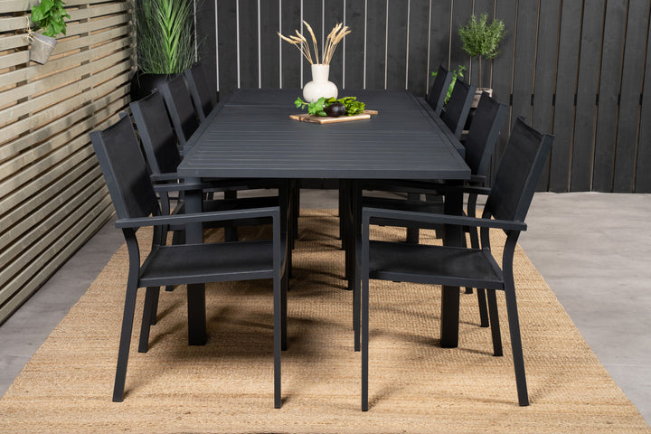 Venture Home Marbella Table 160/240 - Black/Black - Copacabana Stacking Chair - Black/Black 8