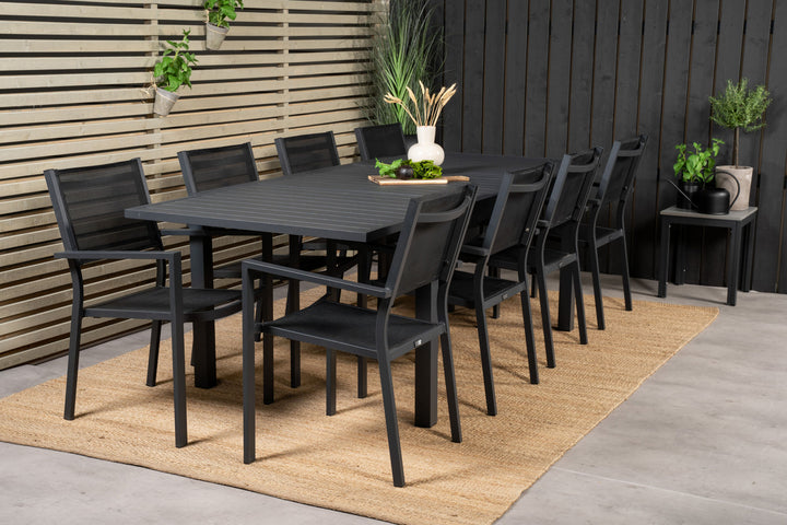 Venture Home Marbella Table 160/240 - Black/Black - Copacabana Stacking Chair - Black/Black 8