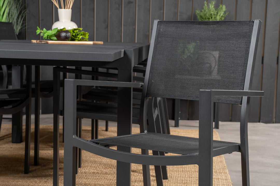 Venture Home Marbella Table 160/240 - Black/Black - Copacabana Stacking Chair - Black/Black 8