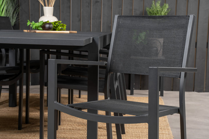 Venture Home Marbella Table 160/240 - Black/Black - Copacabana Stacking Chair - Black/Black 8