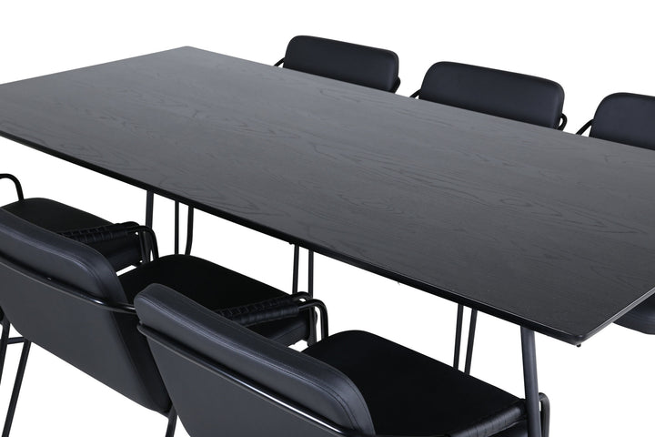 Venture Home Petra Dining Table - Black / Black Veneer+Tvist Chair - Black / Black PU_6