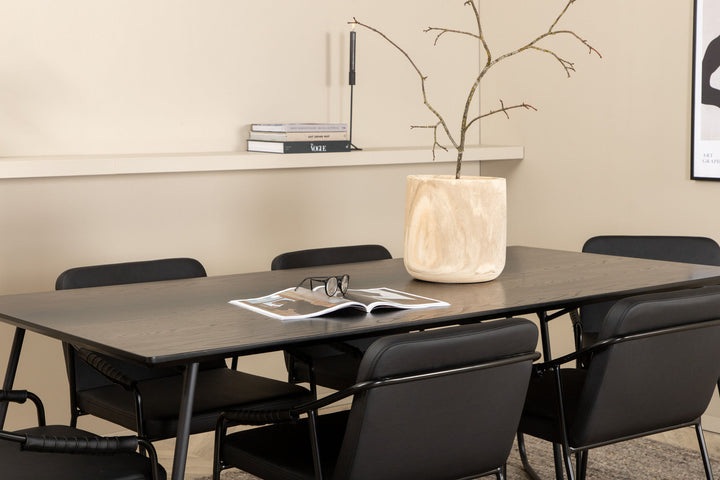Venture Home Petra Dining Table - Black / Black Veneer+Tvist Chair - Black / Black PU_6