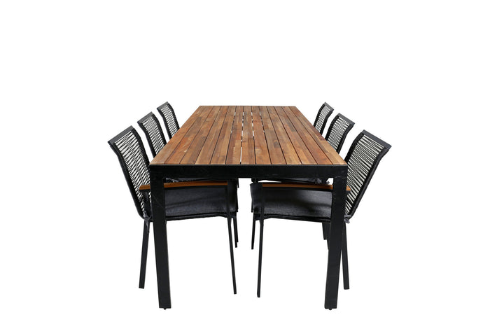 Venture Home Bois Dining table 205*90cm - Black Legs / Acacia +Dallas Dining Chair_6