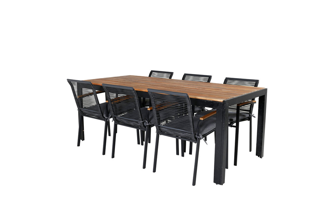 Venture Home Bois Dining table 205*90cm - Black Legs / Acacia +Dallas Dining Chair_6