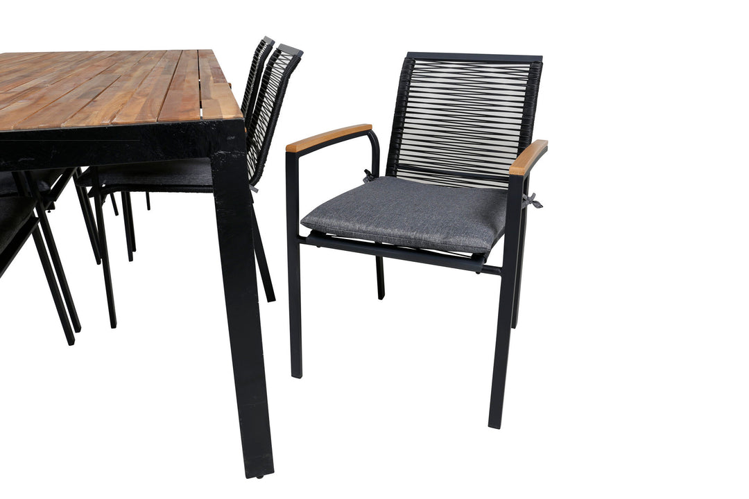 Venture Home Bois Dining table 205*90cm - Black Legs / Acacia +Dallas Dining Chair_6