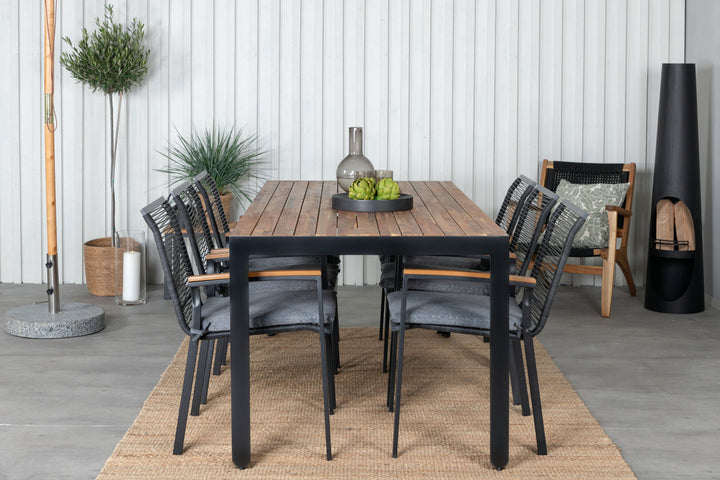 Venture Home Bois Dining table 205*90cm - Black Legs / Acacia +Dallas Dining Chair_6