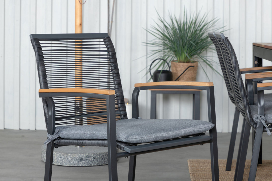 Venture Home Bois Dining table 205*90cm - Black Legs / Acacia +Dallas Dining Chair_6