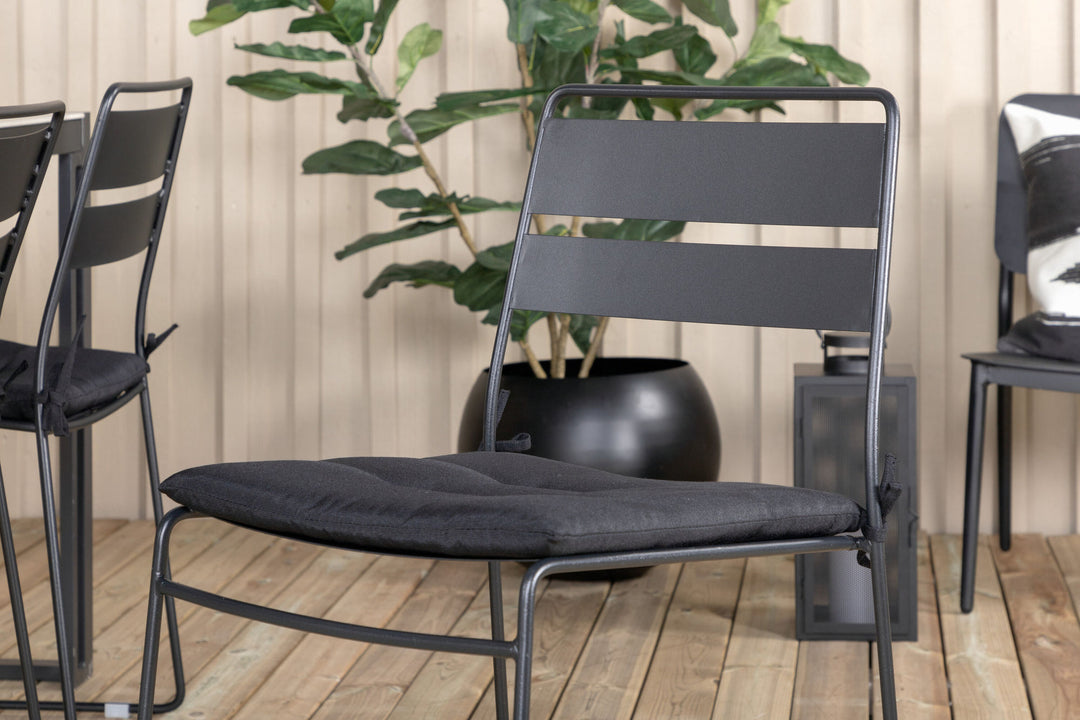 Venture Home Texas Dining Table 200*100 - Black Alu / Teak / Grey Spray stone+Lina Dining Chair - Black_6