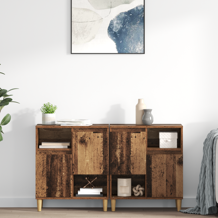 Sideboards 2 pcs Gammelt træ 60 x 35 x 70 cm Konstrueret træ