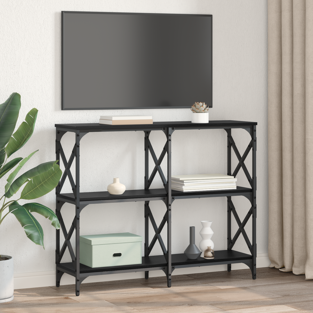 Konsolbord Sort eg 100 x 28 x 80,5 cm Konstrueret træ