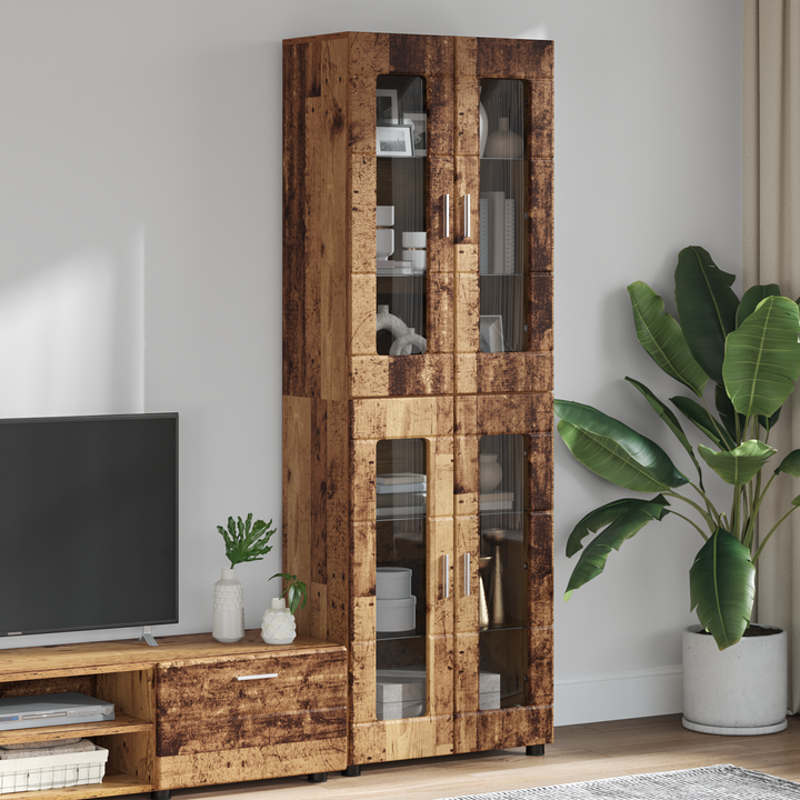 Highboard FLORIN Gammelt træ 60 x 35 x 182 cm Konstrueret træ
