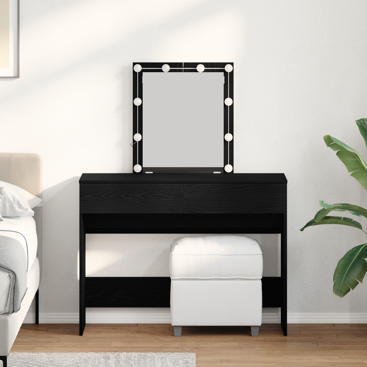 Klædeskab med skuffe Sort eg 100 x 40 x 130 cm Konstrueret træ