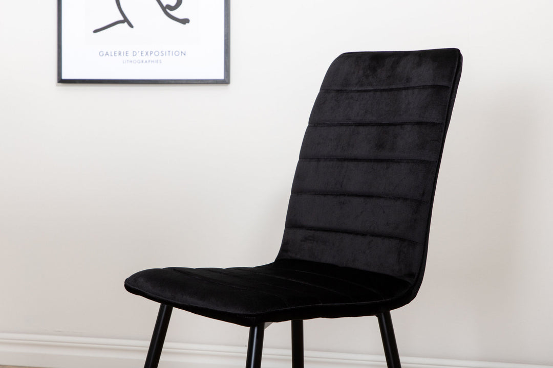 Venture Home Jimmy Dining Table , Black White HPL+Windu Lyx Chair , Black Black Velvet_6